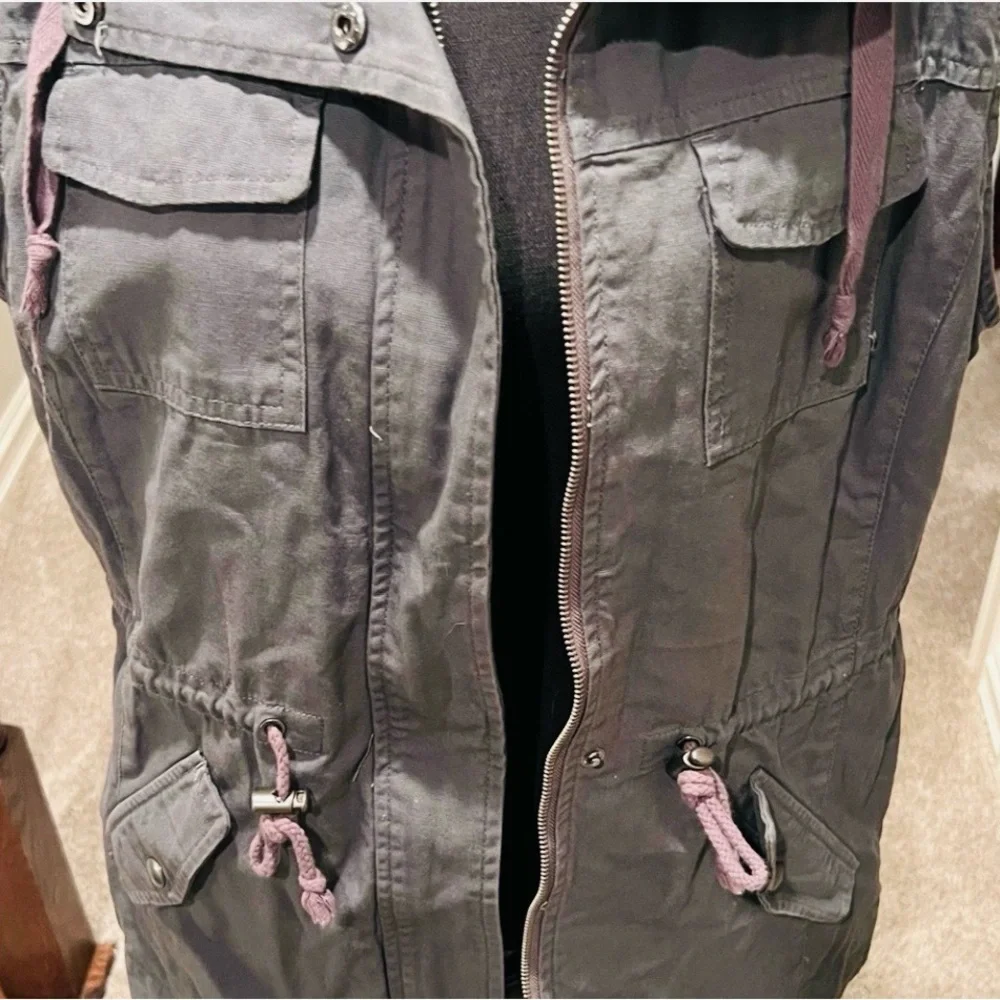 SEBBY Gray Sleeveless Utility Vest Jacket. Large - Picture 3 of 5